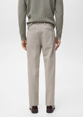 MANGO MAN Regular Pleat-Front Pants 'Alicudi' in Grey