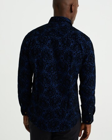 WE Fashion Slim fit Button Up Shirt in Blue