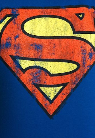 LOGOSHIRT Shirt 'Superman-Logo' in Blauw