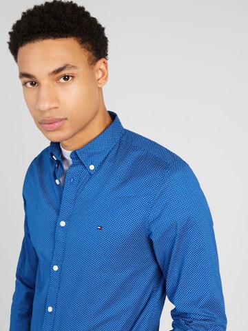 Coupe slim Chemise 'Flex' TOMMY HILFIGER en bleu