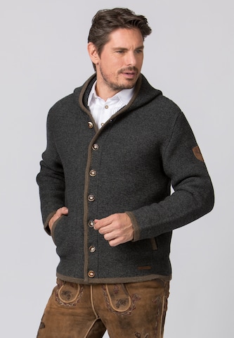 STOCKERPOINT Knit Cardigan 'Alex' in Grey: front