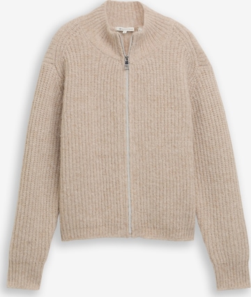 TOM TAILOR DENIM Knit Cardigan in Beige: front