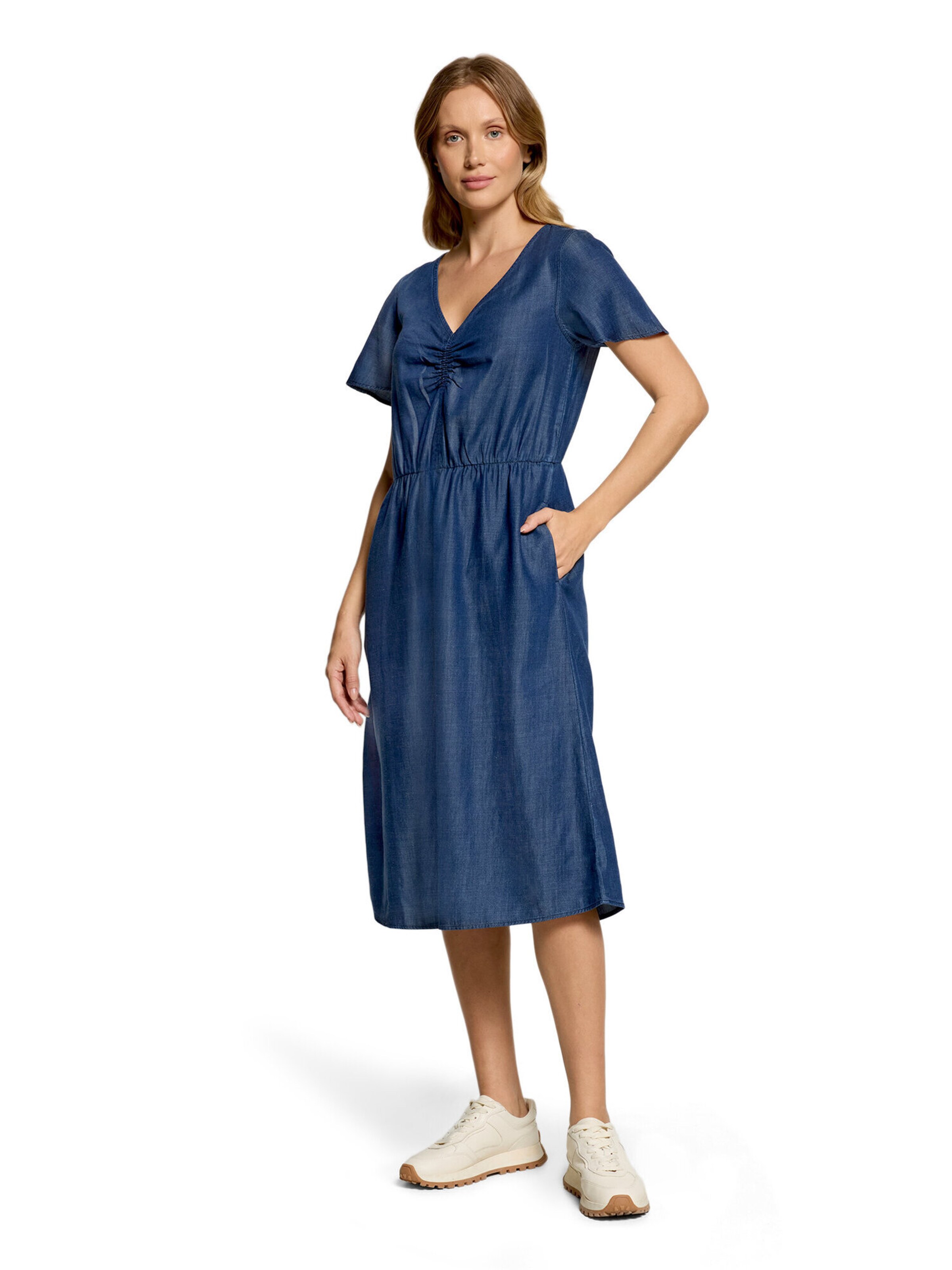 Cartoon Casual-Kleid mit Flügelärmeln in Blau