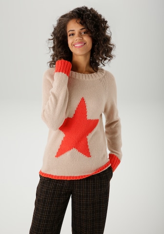 Aniston CASUAL Pullover in Beige: Vorderseite