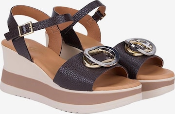 Desa Teenslipper 'Keilsandalen' in Bruin: voorkant