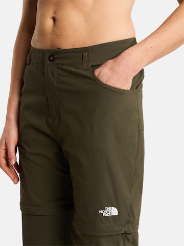 Regular Pantaloni 'W EXPLORATION REG STRAIGHT CONVERTIBLE P' de la THE NORTH FACE pe verde