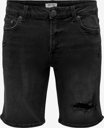 Only & Sons Slimfit Jeans 'ONSLOOM' in Zwart: voorkant