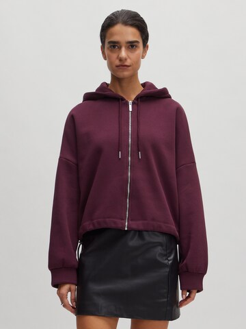 EDITED Zip-Up Hoodie 'Tamy' in Red: front