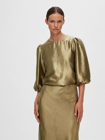 SELECTED FEMME Blouse 'Metallic' in Gold: front