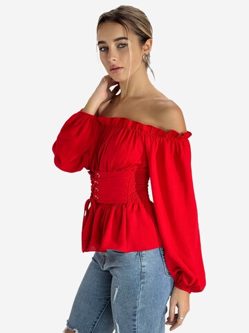 Chemisier Elara en rouge