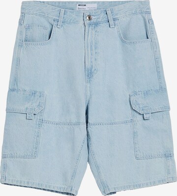 Loosefit Jeans cargo Bershka en bleu : devant