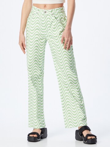 The Ragged Priest Wide leg Jeans 'PRISM' in Green: front