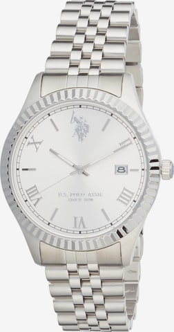 U.S. POLO ASSN. Analog watch 'Brandon Steel' in White: front