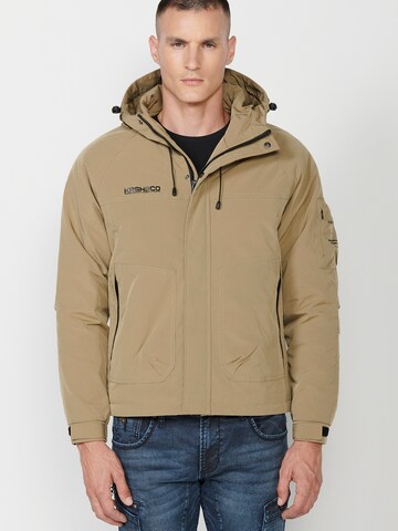 KOROSHI Between-Season Jacket in Green: front