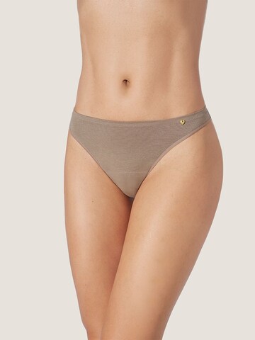 zd ZERO DEFECTS Panty ' Thong in Soft Soy Fibre' in Braun: Vorderseite