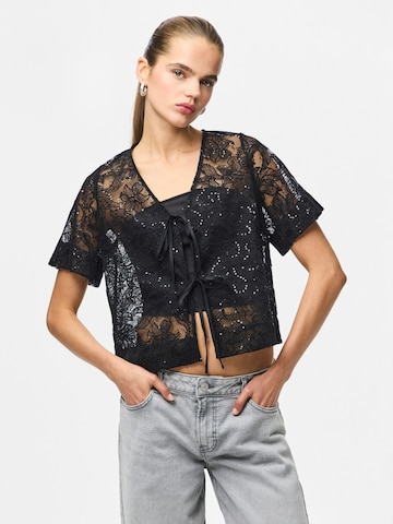 Camicia da donna 'PCLOUISE' di PIECES in nero: frontale