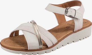Lynfield Strap Sandals in White: front