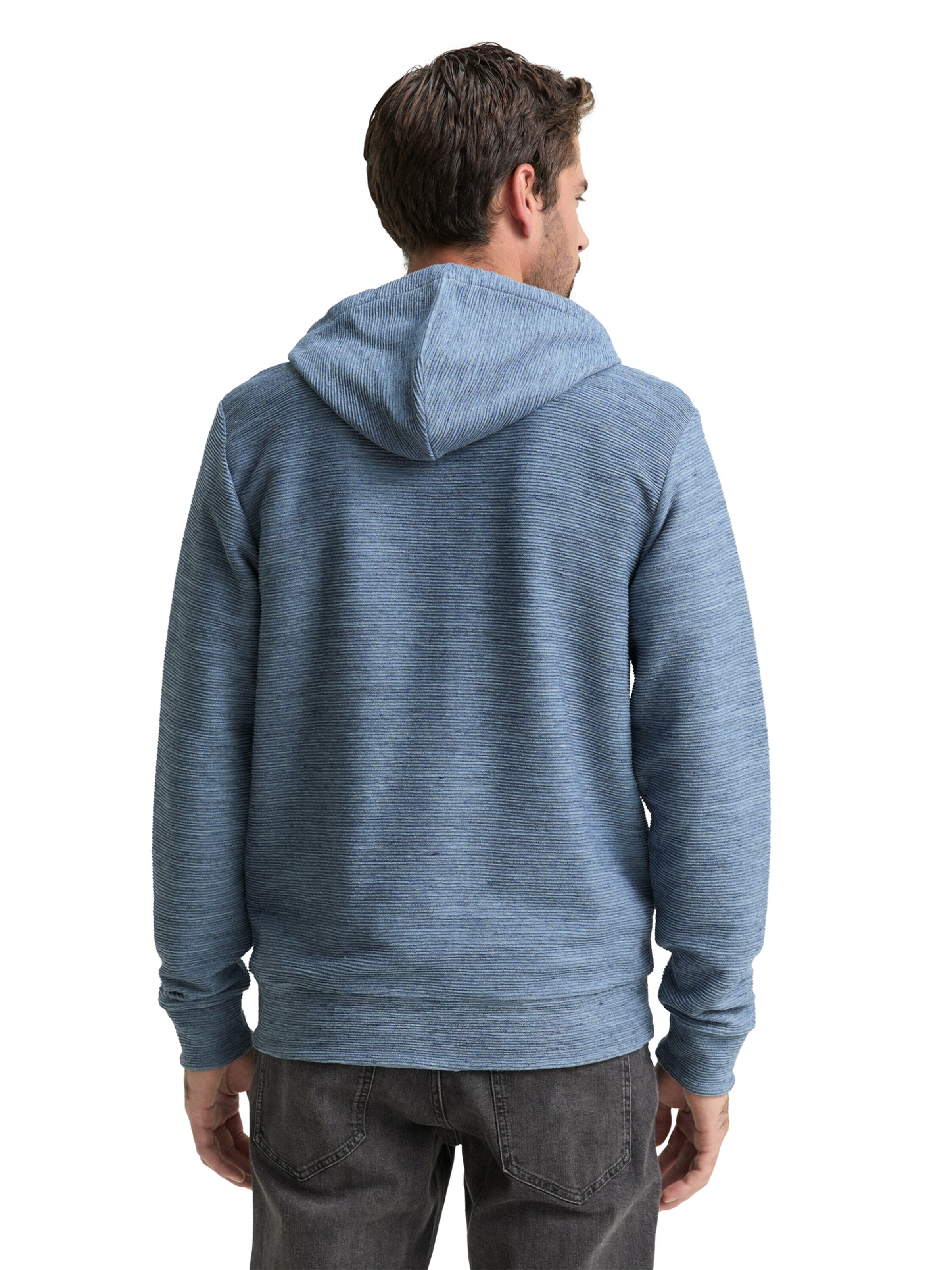 TOM TAILOR Zip-Up Hoodie in Blue