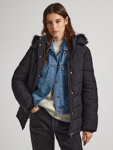 Pepe Jeans Winter Jacket 'MERA' in Black: front