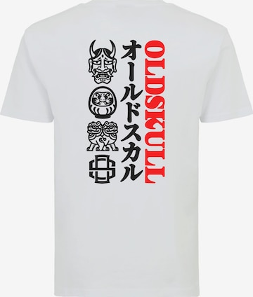 Oldskull Shirt 'Asian Icons Oldskull Graphic' in Wit: voorkant