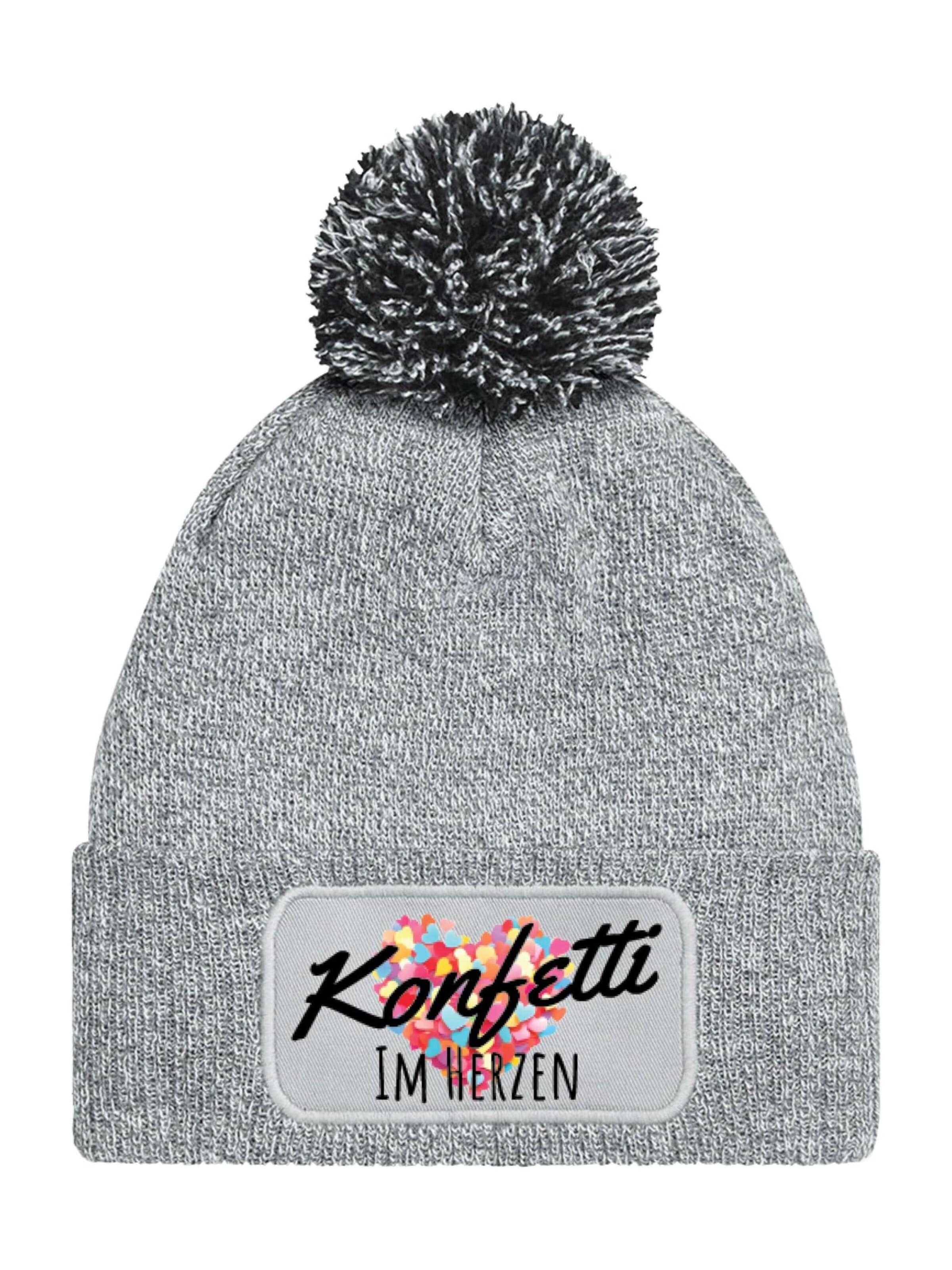 Youth Designz Beanie 'Konfetti im Herzen' in Grey: front
