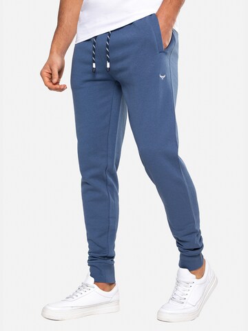 Effilé Pantalon 'Trifoliate' Threadbare en bleu : devant