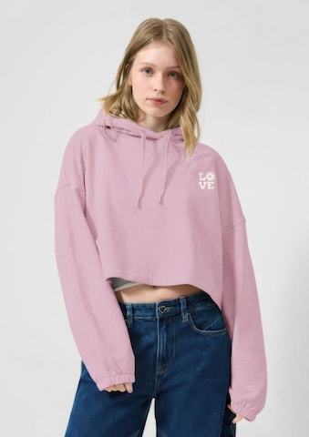 Sweat-shirt QS en rose : devant