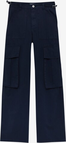 Pull&Bear Широка кройка Карго дънки в синьо: отпред