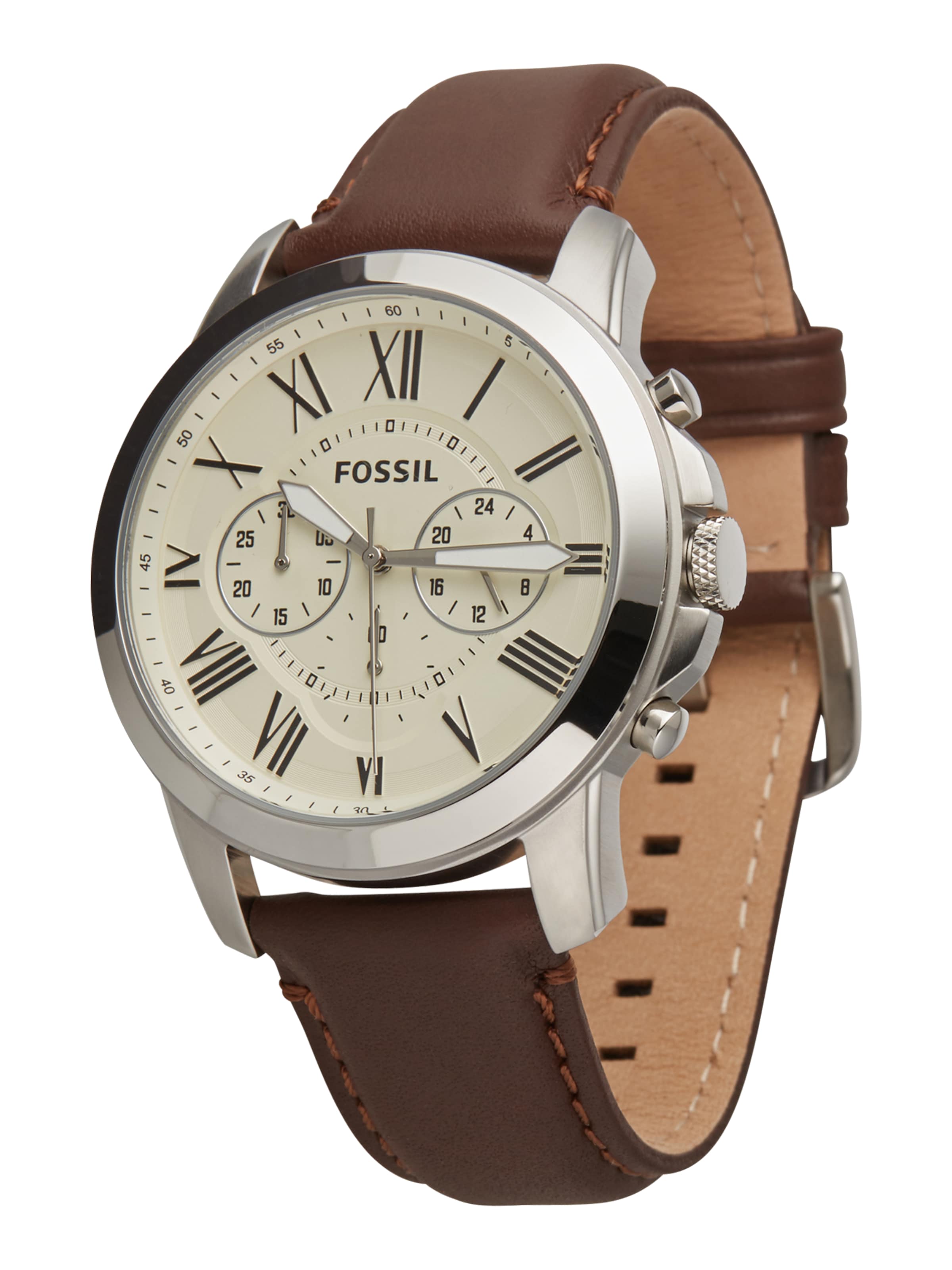 FOSSIL Аналоговые часы 'GRANT' в Коричневый: спереди