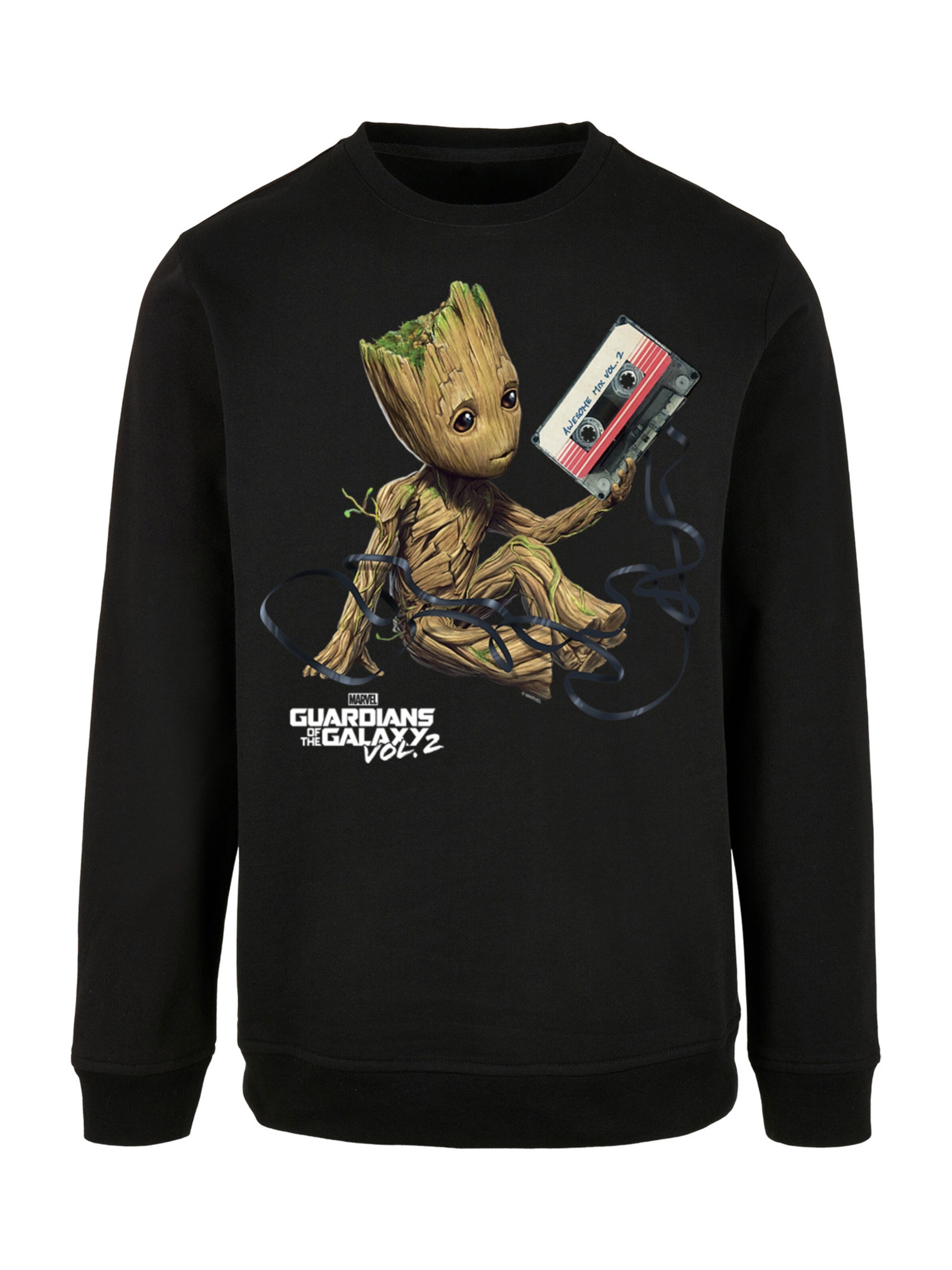 Sweat-shirt 'Marvel Guardians Of The Galaxy Vol2 Groot Tape' F4NT4STIC en noir : devant