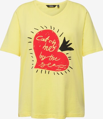 T-shirt Ulla Popken en jaune : devant