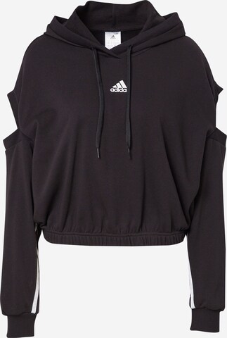 ADIDAS SPORTSWEAR Sportsweatshirt 'Hyperglam' in Schwarz: predná strana