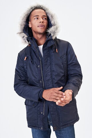 Harlem Soul Between-Seasons Parka 'Chi-Cago' in Blue: front