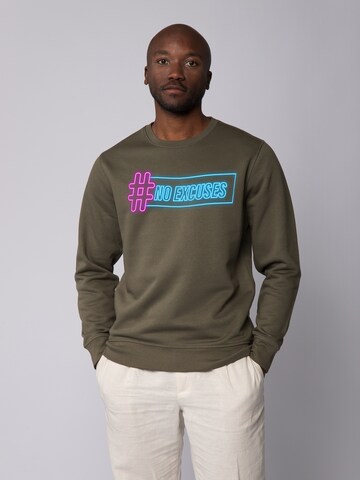 Felpa ' No Excuses ' di Watapparel in verde: frontale