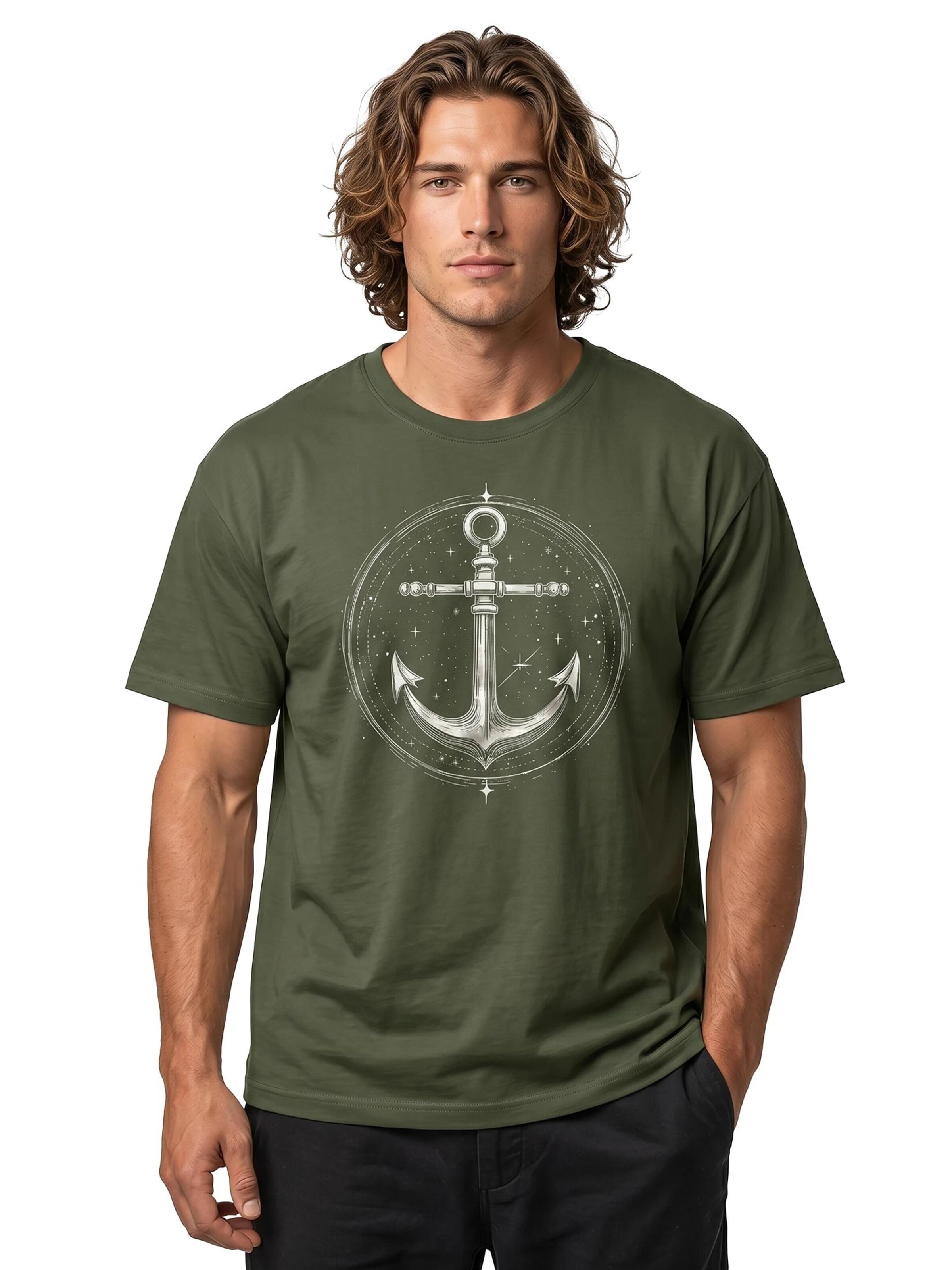 MAKAYA Shirt 'Space Anchor' in Green