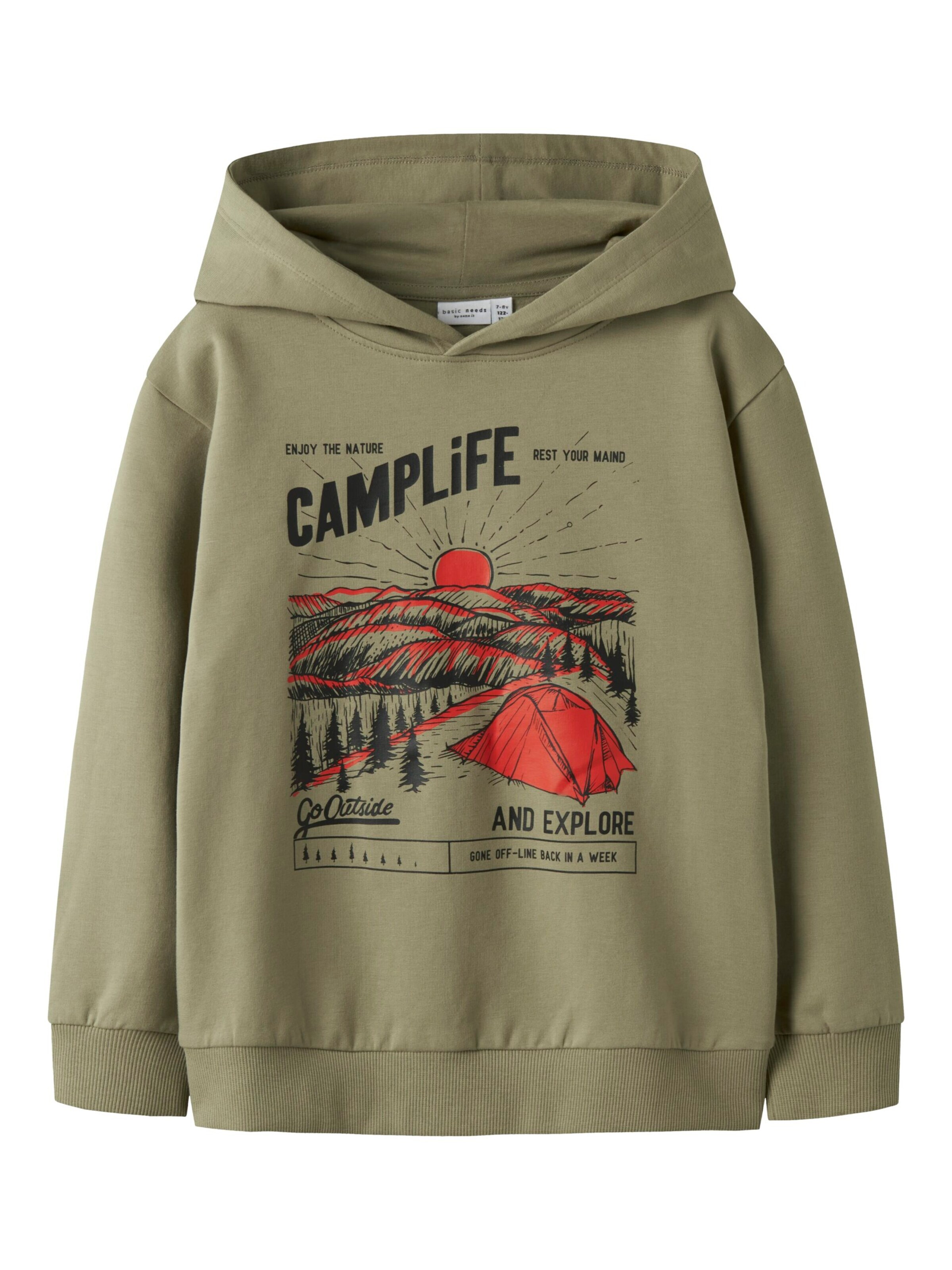 NAME IT Sweatshirt in Groen: voorkant