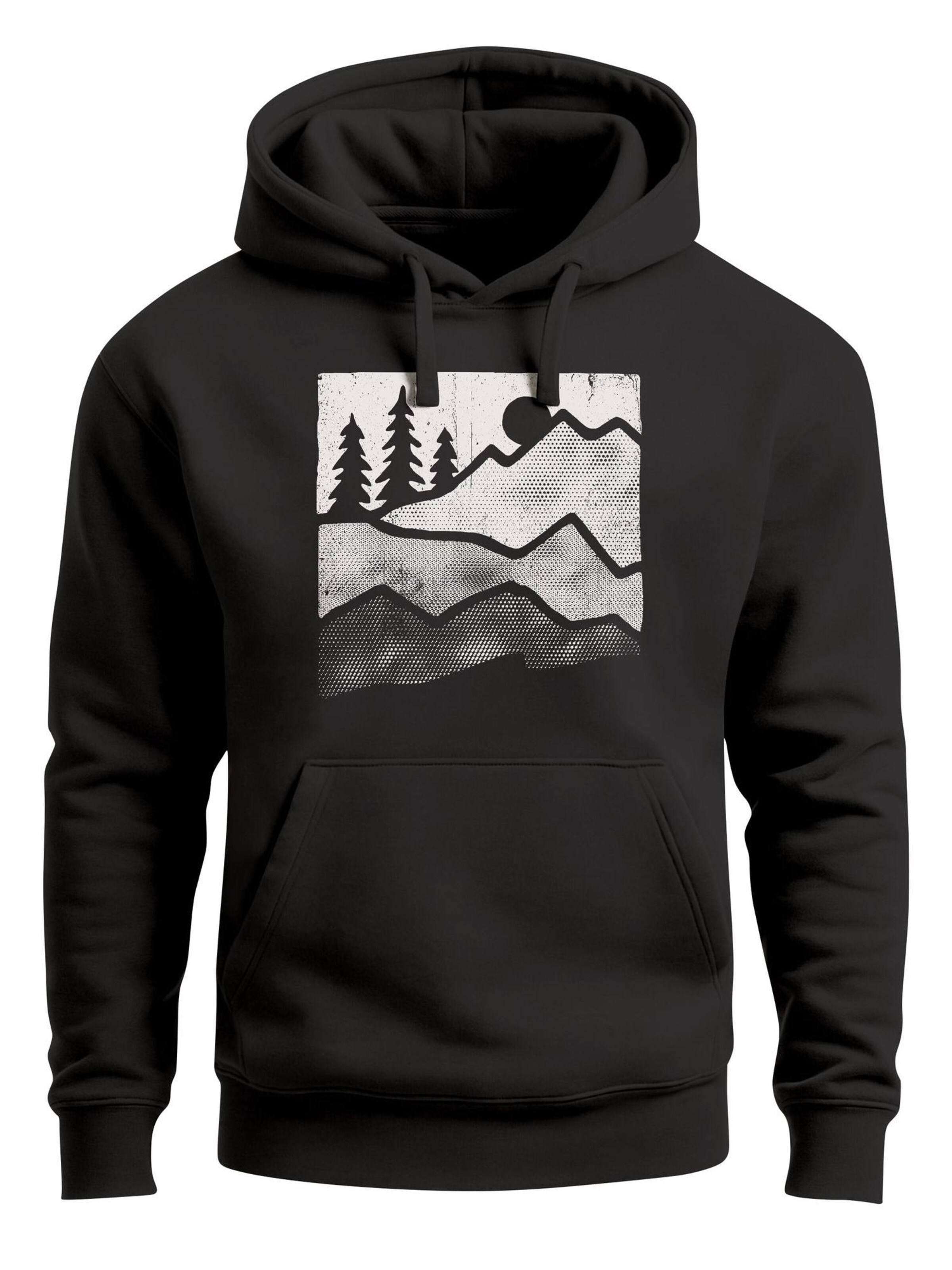 Neverless Sweatshirt 'Mountains' in Black: front