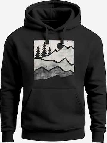 Neverless Sweatshirt 'Mountains' in Schwarz: Vorderseite