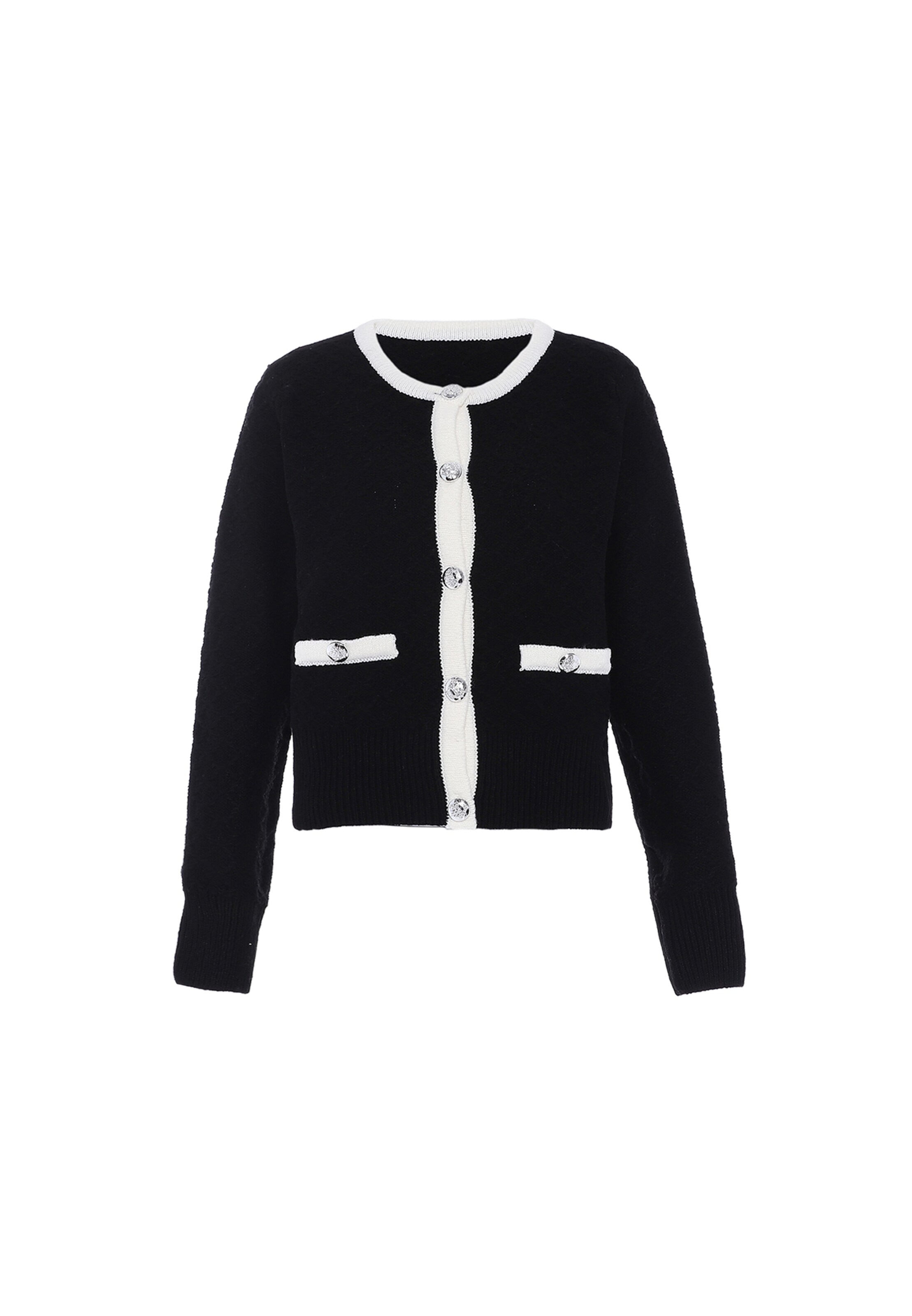 faina Strickjacke in Schwarz: Vorderseite