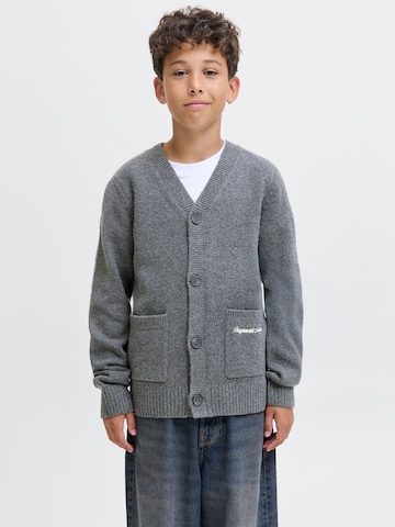 Jack & Jones Junior Strickjacke in Grau: Vorderseite