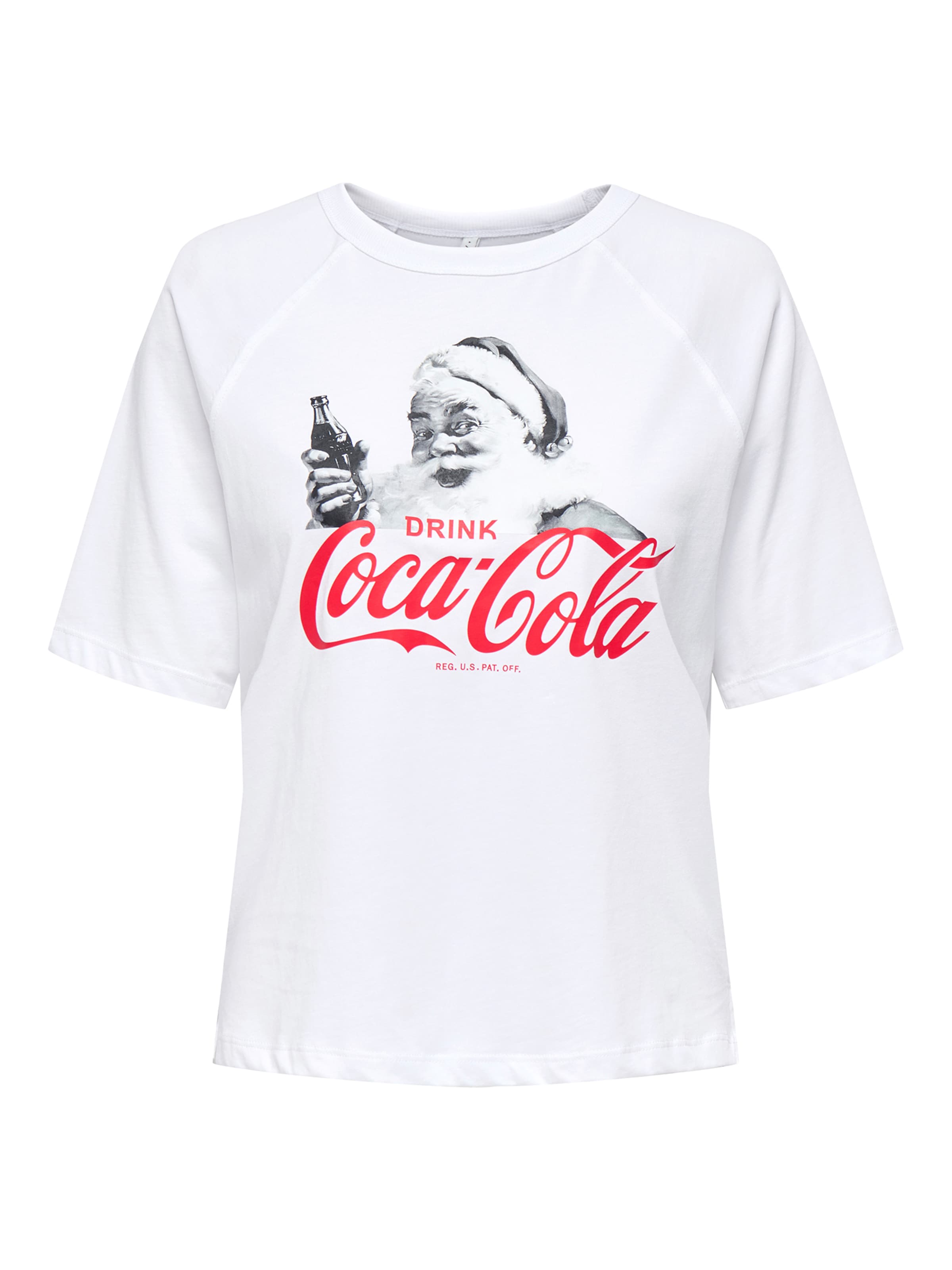 ONLY Carmakoma Shirt 'CARCOCA COLA XMAS' in White: front