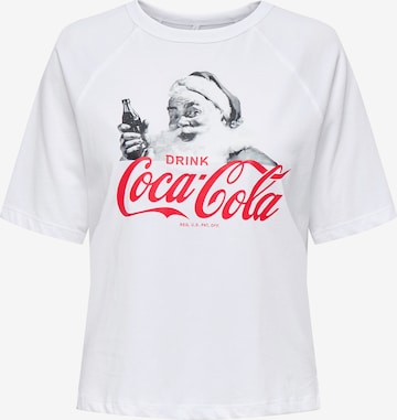 balta ONLY Carmakoma Marškinėliai 'CARCOCA COLA XMAS': priekis