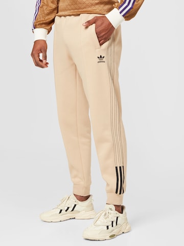 ADIDAS ORIGINALS Tapered Trousers 'Fleece Sst' in Beige: front