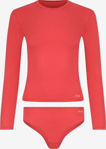 Evoni Underwear sets 'Brazilian Slip mit Langarmshirt' in Pink: front