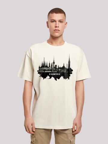F4NT4STIC T-Shirt 'Cities Collection - Hamburg skyline' in Beige: predná strana