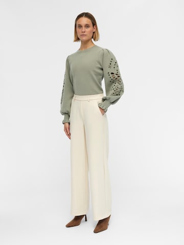 OBJECT Wide leg Pants 'Lisa' in Beige