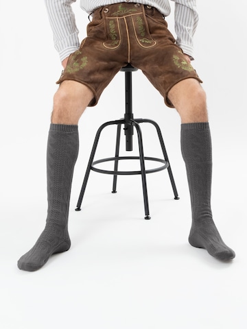 HerzSticht Traditional socks 'Bergdistel' in Grey