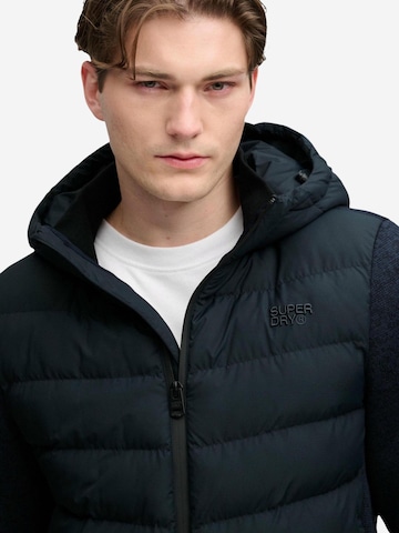 Superdry Winterjas 'Hooded Storm Knit Hybrid Jkt SDM5012530A' in Blauw
