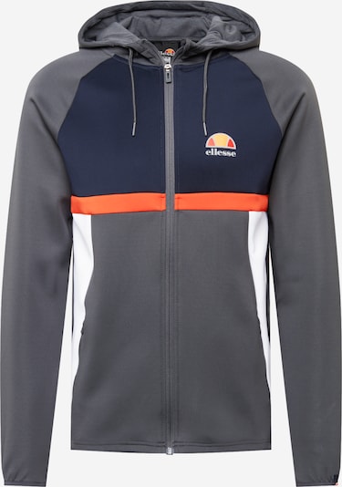ELLESSE Sportsweatjacke in navy / dunkelgrau / dunkelorange / weiß, Produktansicht