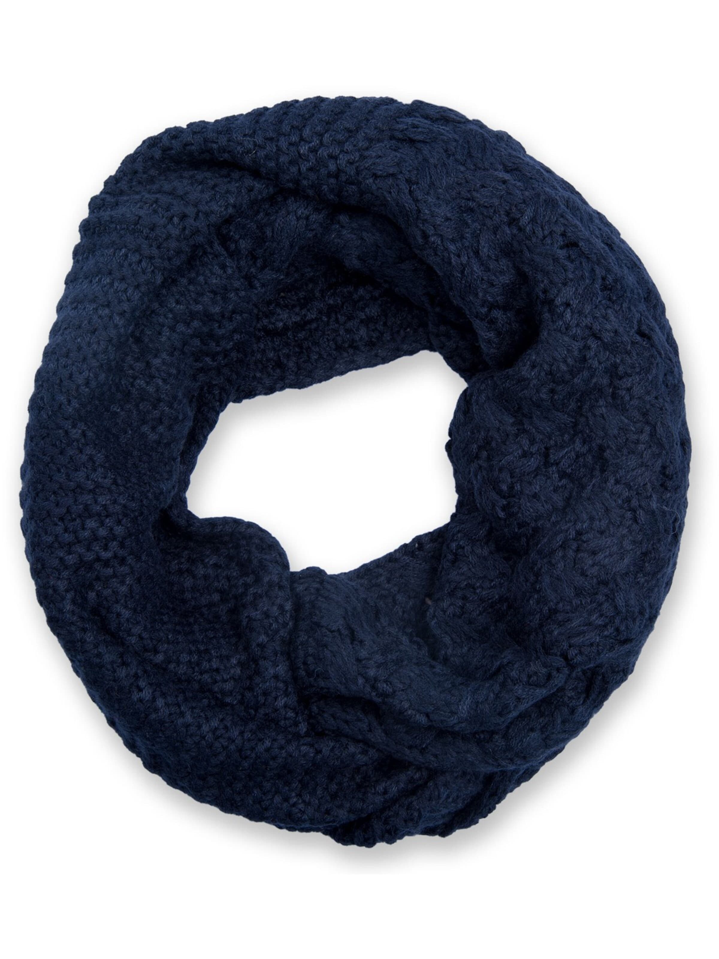 styleBREAKER Schlauchschal 'Strick Loop mit Mustermix'‌‌‌‌‌‌‌ in Blau: Vorderseite
